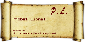 Probst Lionel névjegykártya